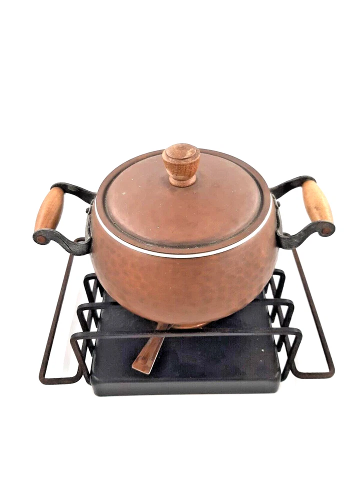 Spring Fondue Rechaud und Topf Set Switzerland Kupfer Vintage Mid Century ✅ - Bild 2 von 4