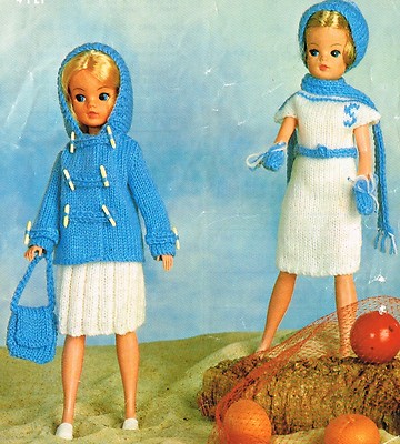  12'' Teenager Puppen Kleidung Strickmuster. Laminierte Kopie.(V Puppe 19)