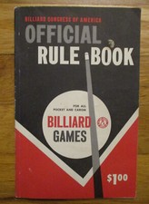 1959 Official Rule Book Pocket Carom Billiard Games Congress of America Book