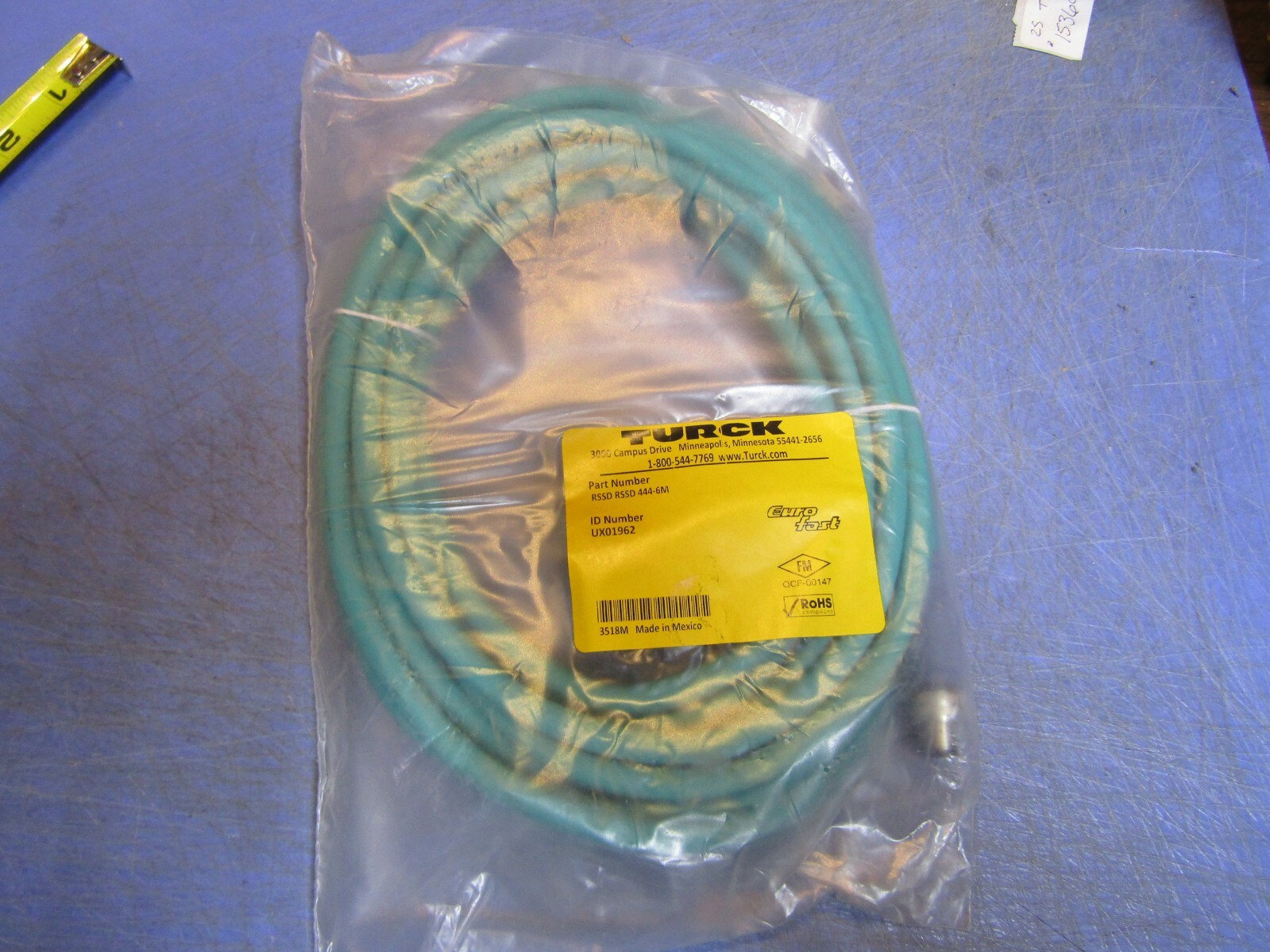 1 Turck RSSD-RSSD-444-6M , ID # UX01962 Shielded 2 Pair Double Ended Cordset NEW