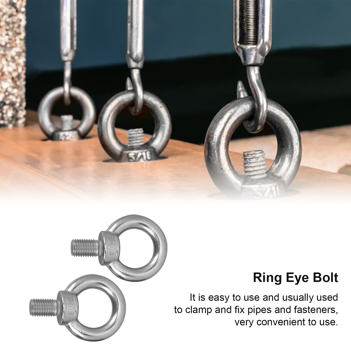 304 Stainless Steel DIN582 Ring Shape Oval Thread Lifting Eye Nut For Rigging - DIN582 Lifting