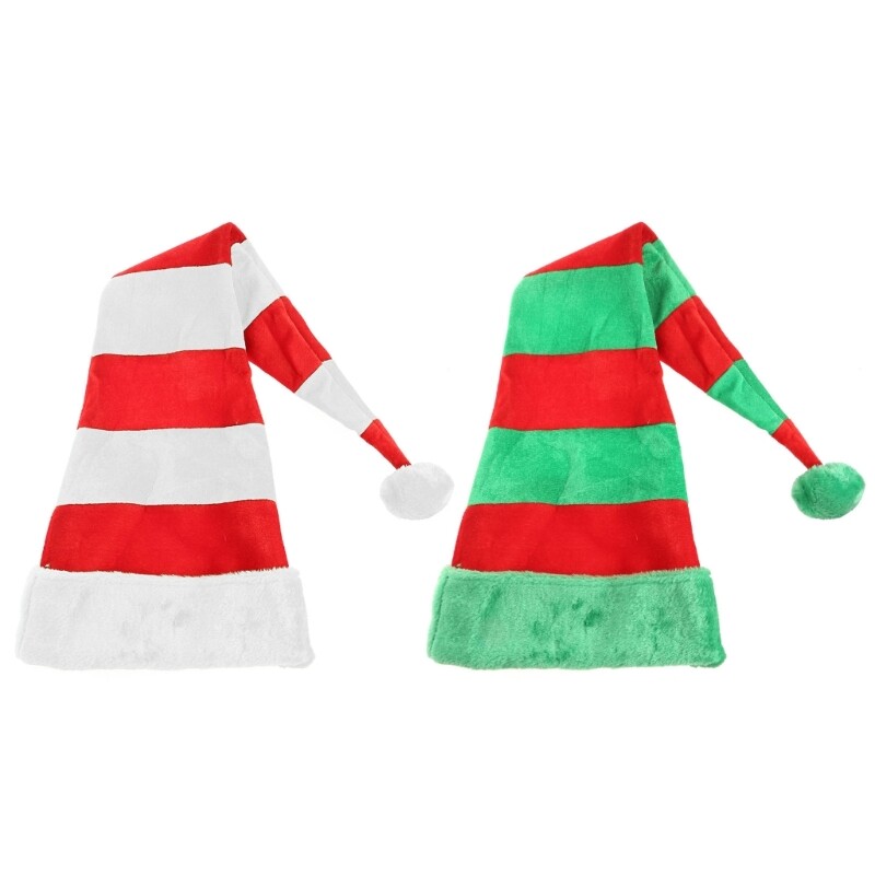 Striped Christmas Elf Hat Xmas Santa Hat for Holiday Christmas Decoration