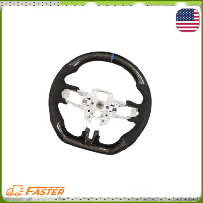 For Ford Mustang GT 2015-2022-2023 Alcantara Leather Carbon Fiber Steering Wheel