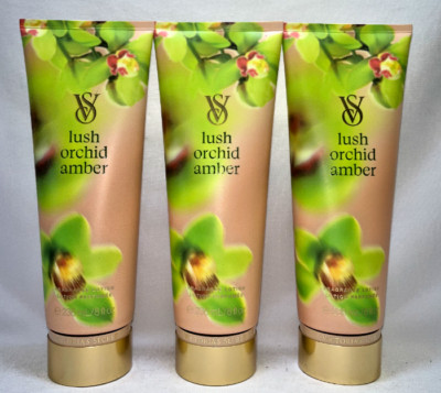 3 Lush Orchid Amber Fragrance Body Lotion Victoria's Secret 8 fl oz