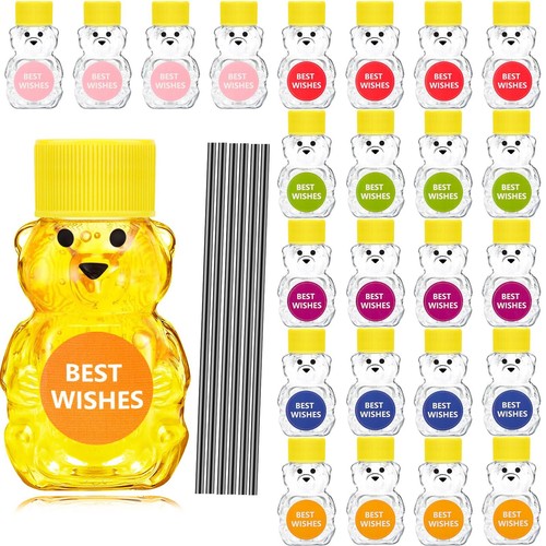 24 Pieces Plastic Empty Honey Bear Bottles Honey Bear Jars Containers 24-pieces-plastic-empty-honey-bear-bottles-honey-bear-jars-containers