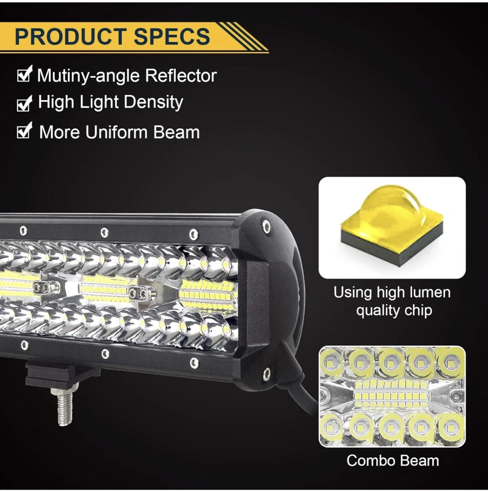 Barra Led 420 Watt 12v24v Ideale Per Jeep Fuoristrada Mezzi Agricoli 51cm - Immagine 4 di 4