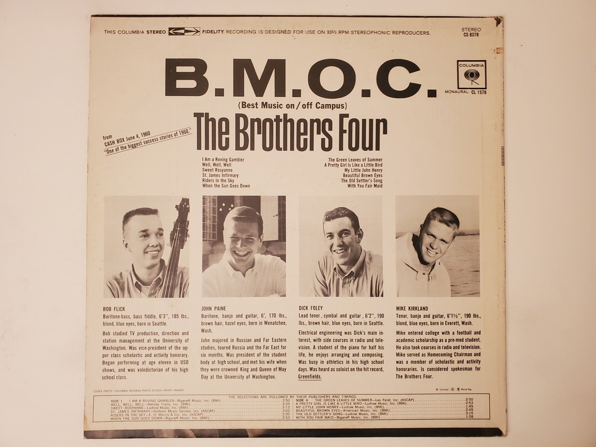 The Brothers Four - BMOC: Best Music On/Off Campus (Vinyl Record