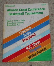 Vintage 1979 ACC Basketball Tournament Program Signed Dean Smith UNC Players