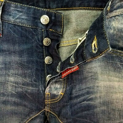 DSQUARED2 Tiny Biker Slim Crop Toronto Don Mills Paint Ripped