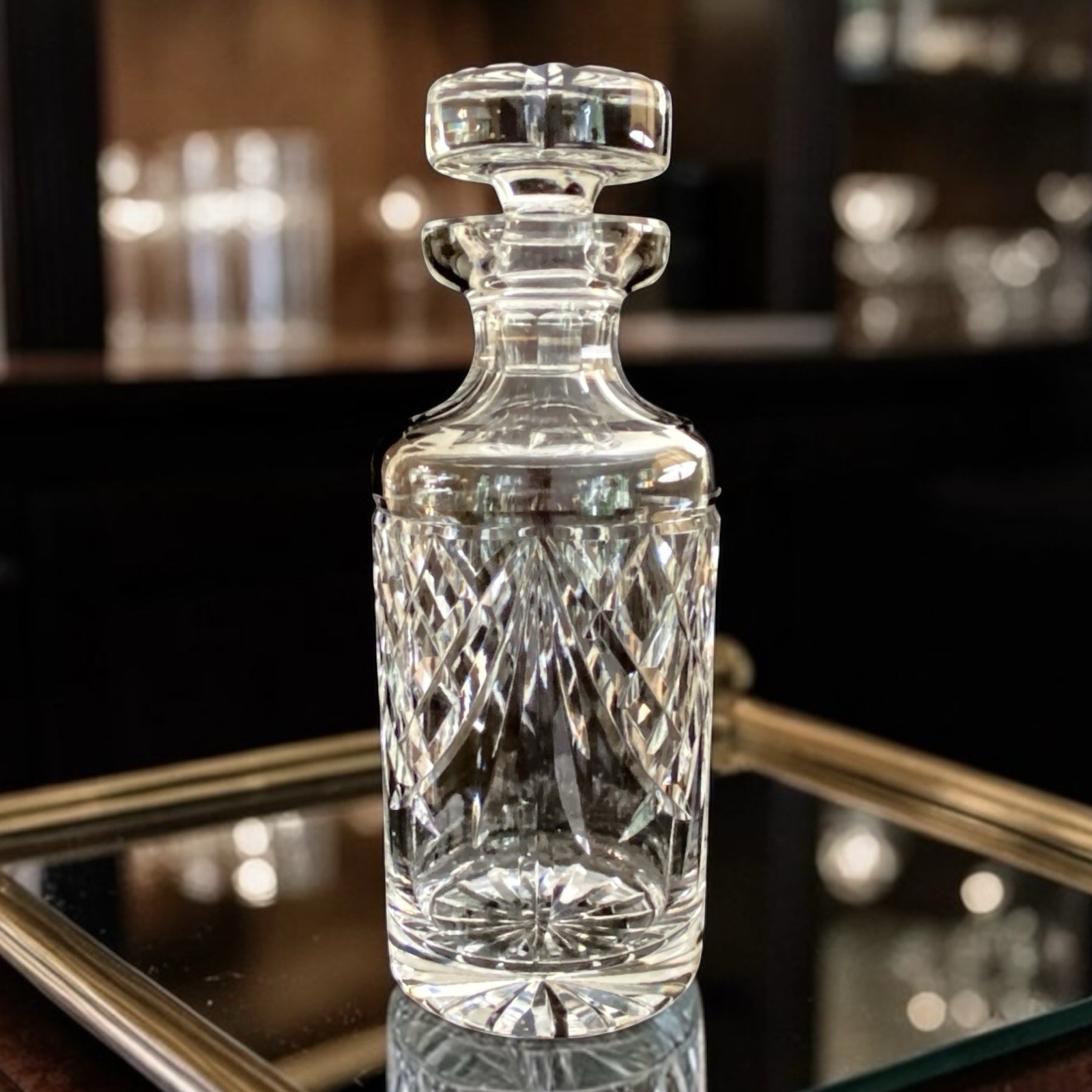 Waterford Kelsey Cut Crystal Spirits Decanter & Stopper Ornate Faceted Barware