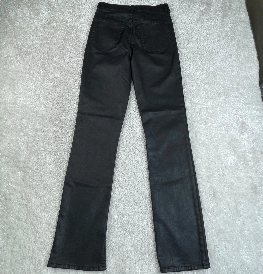 Pantalón Abercrombie & Fitch Años 90 Delgado Recto Ultra HR Negro Cuero Sintético 28/6x32 Foto 2 de 4