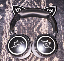 MindKoo MK-10 Cat Ear Wireless Bluetooth Over-Ear Headphones Mic Black