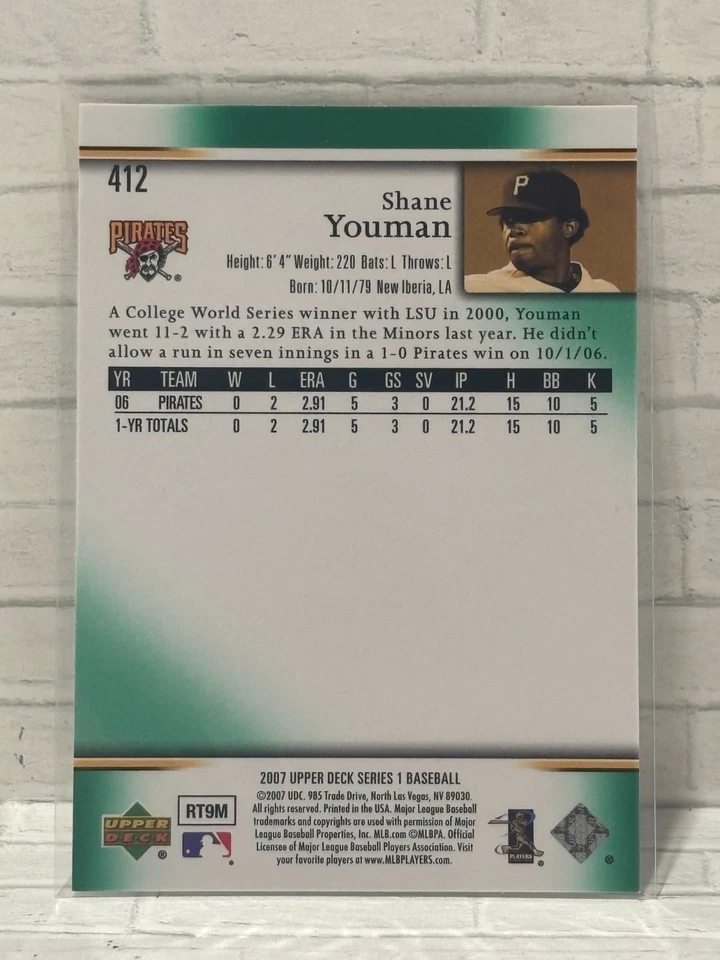 2007 Upper Deck Predictor Green (Rare Parallel)  #412 Shane Youman - Image 2 of 2