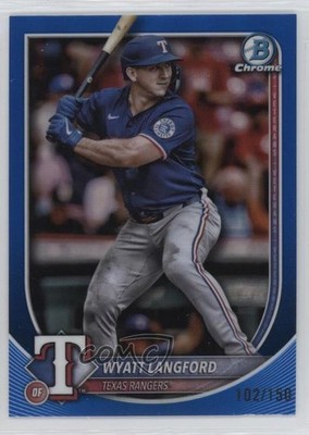 2025 Bowman Chrome Blue Refractor 102/150 Wyatt Langford #36 1dh2
