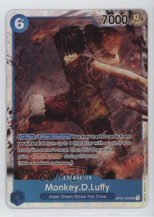 2022 One Piece Card Game: Paramount War OP02 SR Monkey D Luffy #OP02-062