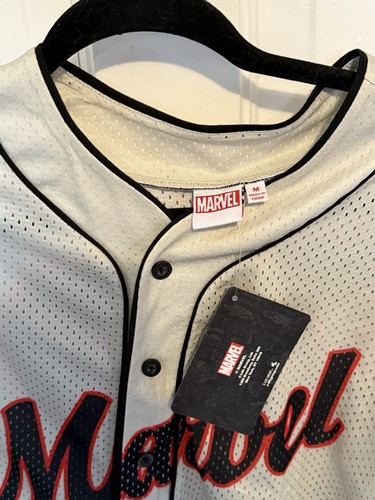 Marvel Avengers Men's #39 Full Button Baseball Jersey Medium BIN 6 - Picture 3 of 4