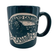 Grand Canyon Railway & Resort Souvenir Mug Green Ceramic Coffee Cup Made In USA