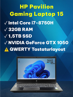 HP Pavilion Gaming i7-8750H 32GB RAM 1,5TB SSD GeForce GTX 1050 QWERTY Win11