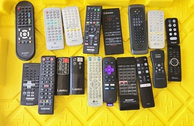 Lot of 18 Remote Controls Sony Samsung Sharp LG Roku Lasko Philips Emerson