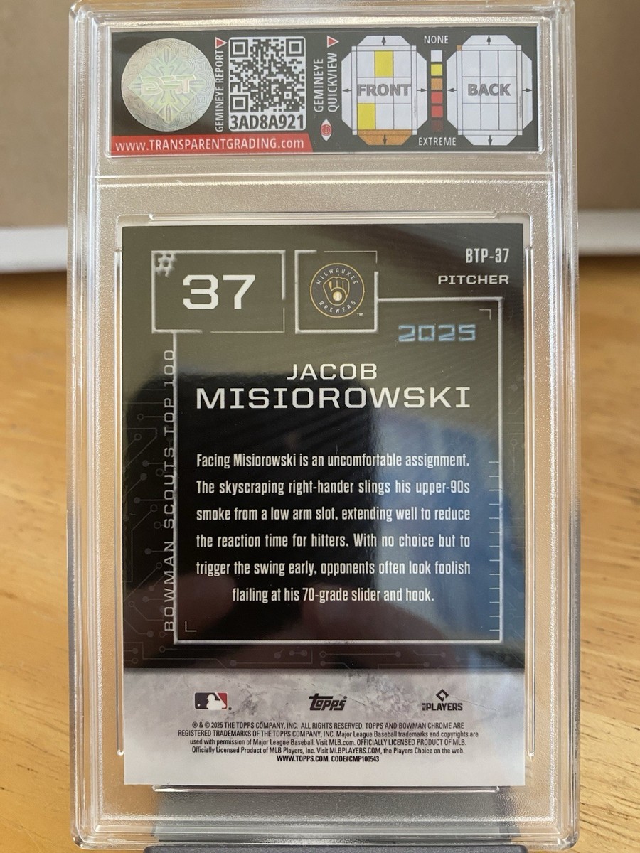2025 Bowman - Bowman Scouts Top 100 Chrome Jacob Misiorowski #BTP 
