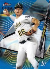 2020 Topps Finest Oakland Athletics Matt Chapman Base Blue 013/150