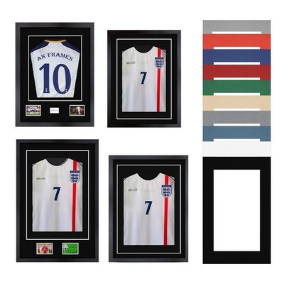 DIY 3D Rahmen für signiertes Shirt 1 Plakette & 2 Querformatfenster für Bilder alle Größen