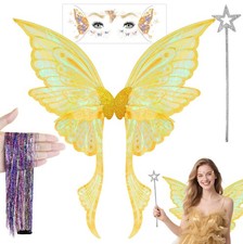 Fairy Wings Adult Women - Butterfly Angel Wings, Standard, B-gold