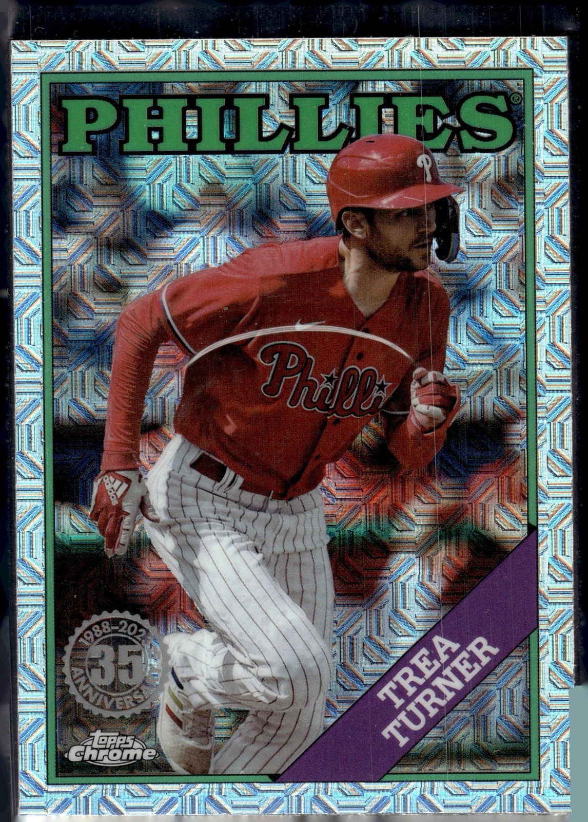 Trea Turner #T88CU-4 2023 Topps Update Baseball 1988 Topps Update Chrome Refractor