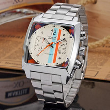 JARAGAR Original Square Multifunctional Automatic Watch Stainless Steel Vin