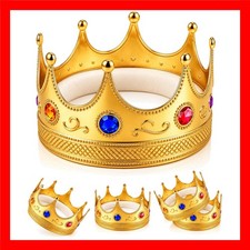 Gold Royal King Plastic Crown Prince Costume Accessory Adult/K Kid 1