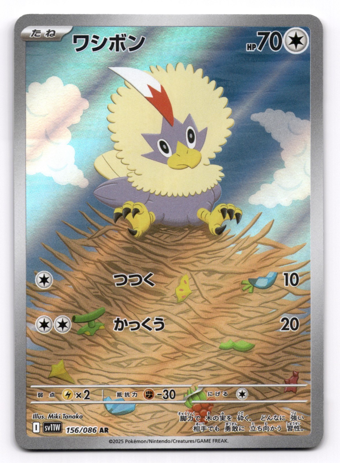 Rufflet 156/086 AR SV11W White Flare Japanese Pokemon Card TCG US SELLER NM