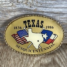 Texas Sesquicentennial Belt Buckle Metal