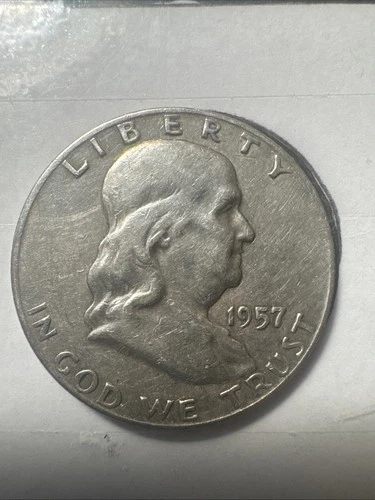 1957-D Franklin Half Dollar 50c US Coin VF Condition