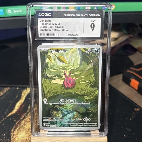 Pokémon Venipede 132/086 Black Bolt Illustration Rare Holo CGC 9