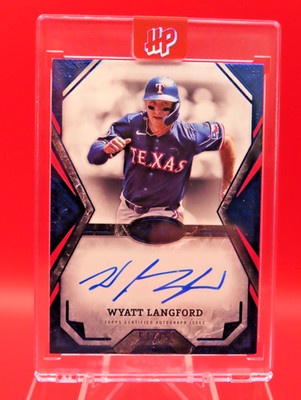 2025 Topps Tier One Talent Autograph Blue Foil Wyatt Langford /75 - RANGERS