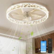 60CM LED Ceiling Fan with Lights and APP Remote, 3000K/4500K/6000K Stepless Dimm