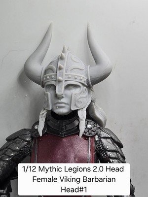 3d Printed VIKING BARBARIAN FEMALE 2.0 Headsculpt For Mythic Legions 1/12 