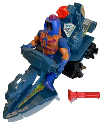 Vintage He-Man Masters of the Universe Battle Ram Vehicle With Man-E-Faces Fig.
