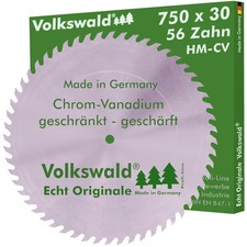 Volkswald&reg; S&auml;geblatt CV 750 x 30 mm Z= 56 Chrom-Vanadium Tischreiss&auml;ge
