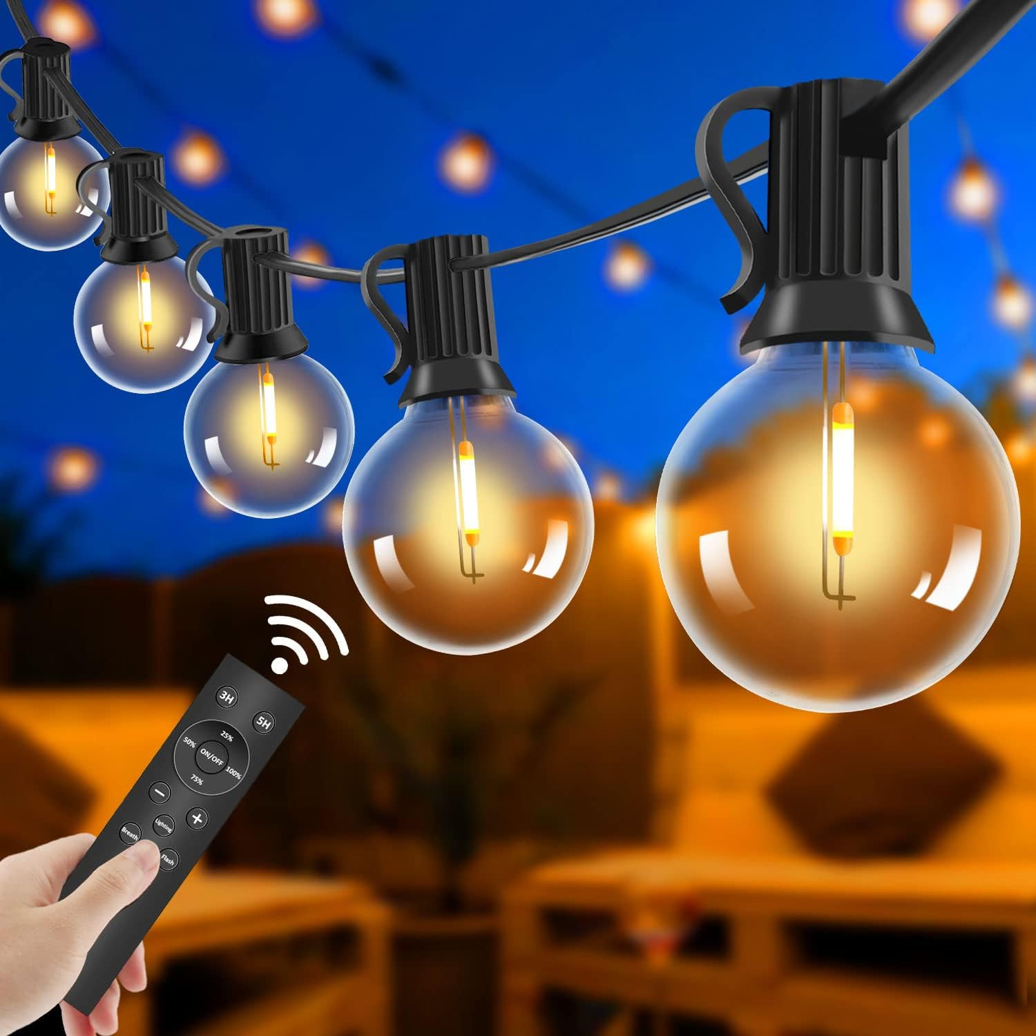 Luci Esterno 15M Impermeabili IP65 | Catena Luminosa LED Dimmerabile