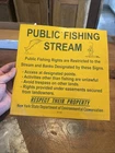 Vintage NYS Environmental Conservation Public Fishing Stream Tin Sign