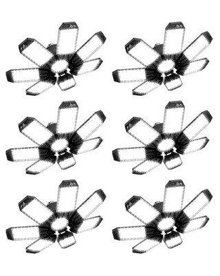 HAPYLUMI LED Garage Light 200W, 6 Pack 20000LM 6500K 6PCS-200W, Black 