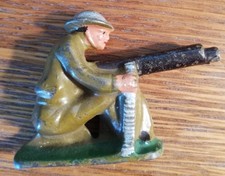 Metal Cast Machine Gunner 2"1/2" Toy Soldier- Paint in good shape