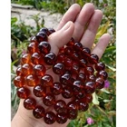 12mm Natural No Treatment Red Amber Round Beads Bracelet