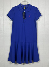 Polo Ralph Lauren Girls Size L 12-14 Blue Dro...