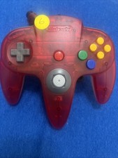 Official Nintendo 64 Controller OEM N64 Color Red Clear Stick 9/10 Tested