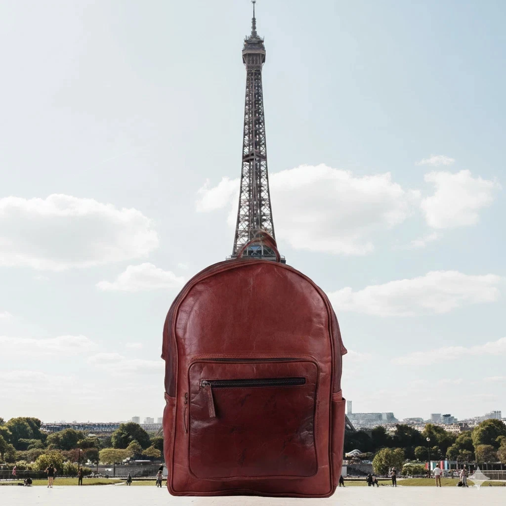 Leather Bag Backpack Messenger Laptop Dark Brown 17 Inches Handmade World