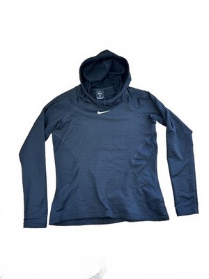 Nike Pro Hyperwarm schwarzes Langarmshirt mit Kapuze Medium