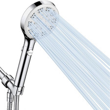 High Pressure Shower Head with On/Off Pause Switch Button, 5 Mode Handheld Showe