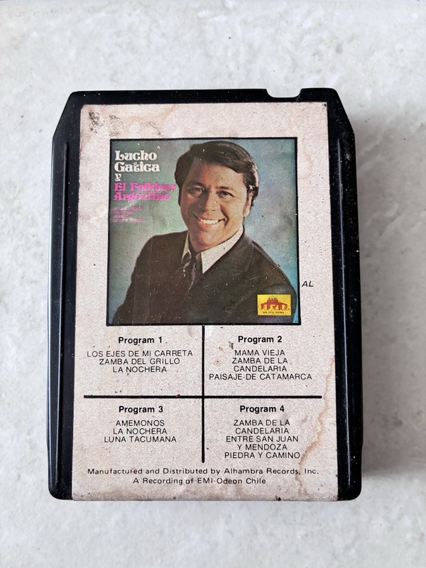 Lucho Gatica Y El Folklore Argentino - Odeon Records 8 Track Cartridge Tape